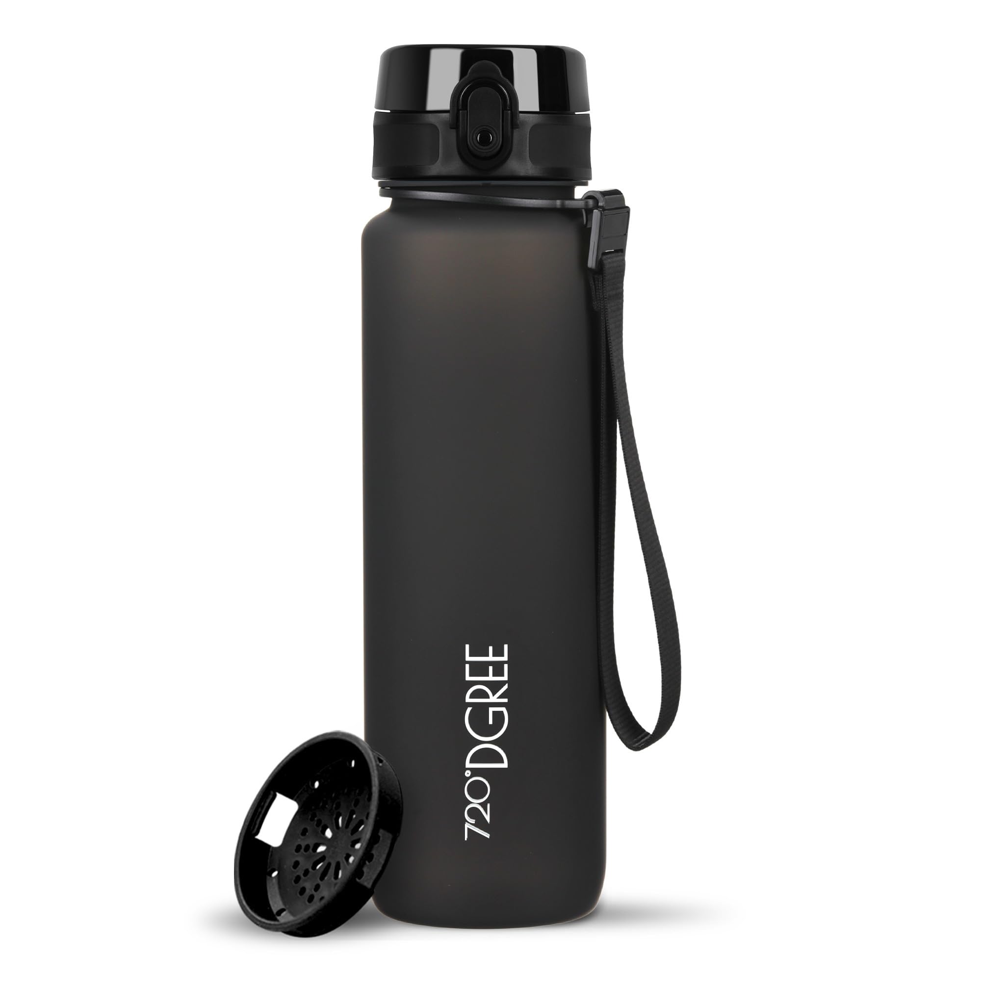 720°DGREE UberBottle 1 Litre Water Bottle Removable Loop + Motivational Scale, Strainer - Leak-Proof, Lightweight, BPA-Free - Tritan Sports Bottle - Water Bottle for University, Sports, Fitness, Bike,