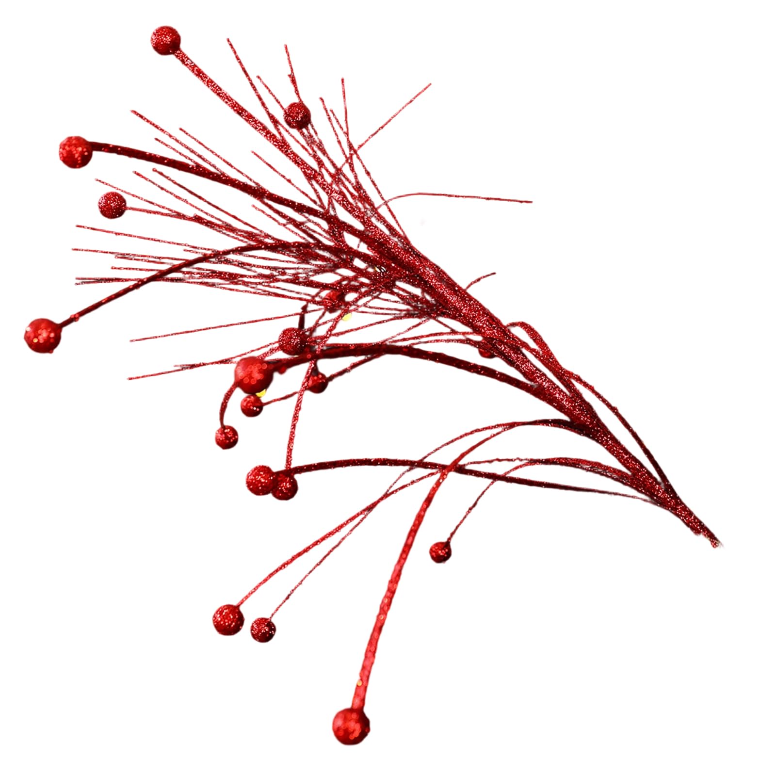 Nucelit Glittering Artificial Plant Branch Shatterproof Christmas Tree Decoration for Holiday Trees Wreath Decoration Christmas Tree Top