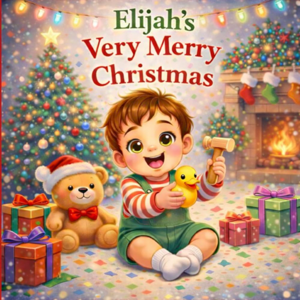 Elijah’s Very Merry Christmas: A Personalized Christmas Story for Little Ones (Three Hearts Personalized Baby Name Books (Elijah))