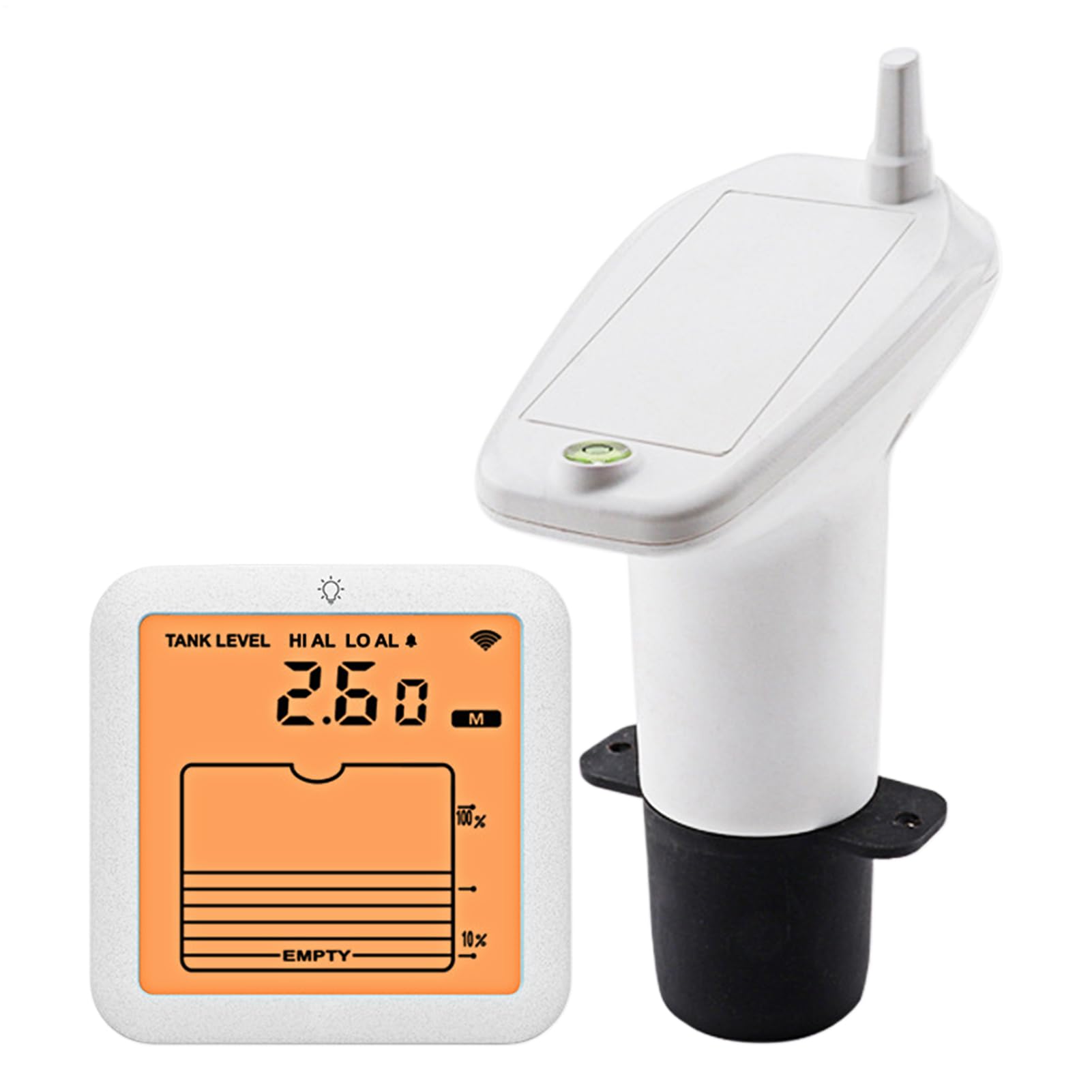 Sensor De Nivel para Tanque De Agua - Medidor Ultrasónico de Líquidos,Medidor Multifunción con Pantalla Digital para Depósitos y Hogar