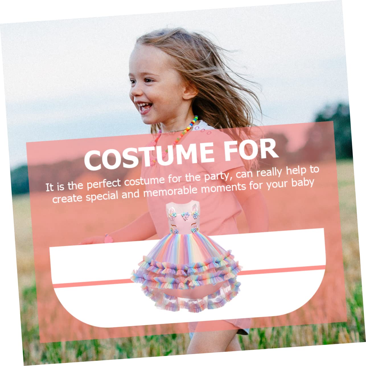 Garneck Vestito Gonna Tulle Rosa Costume per Feste Cosplay e Compleanni Gonna Tutu Traspirante e Leggera per Bambine