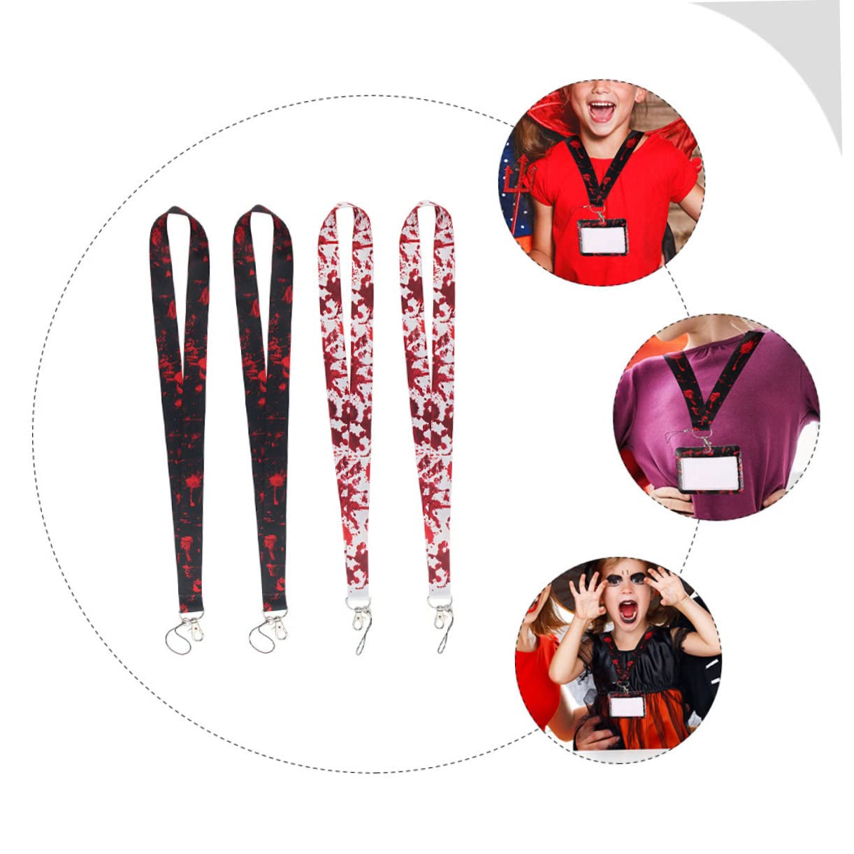 Housoutil Blut Telefon Lanyard Beige Spule Inhaber Telefonhalter Umhängeband Perlen Hängend Gothic-schlüsselanhänger Handy Halloween-telefon-lanyard Kette Polyester