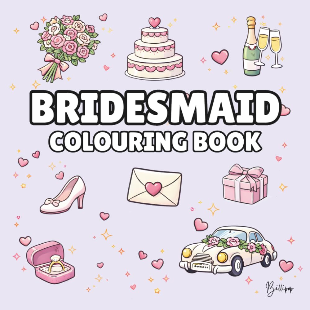 Bridesmaid Colouring Book: Bold and Easy Wedding Colouring Pages for Children - Cover Colour: Lilac: A Fun, Bold and Easy Wedding Activity Book Gift (Wedding Colouring Books – Bold & Easy)
