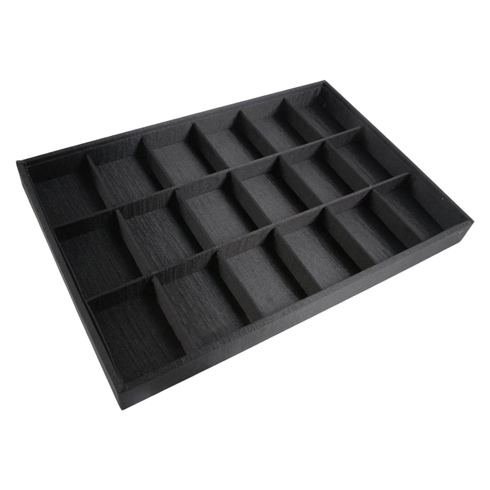Limtula Black PU Brushed Wood Jewelry Tray with Multiple Compartments for Rings Necklaces and Earrings Display Multiple Compartment Jewelry Planner