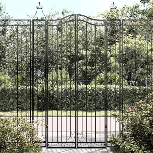 【Materiale Resistente】Realizzato in ferro battuto con verniciatura a polvere, offre eccellente resistenza agli agenti atmosferici e alla corrosione. Questo cancello giardino esterno mantiene la sua integrità nel tempo, garantendo durabilità e protezione per il tuo spazio outdoor.