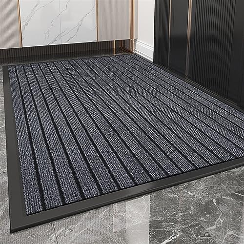 Heavyoff Felpudo de Entrada, Alfombra Exterior para Puerta, Antideslizante, Lavable para Atrapar Suciedad para Interior y Exterior Gris Oscuro, 120x180cm