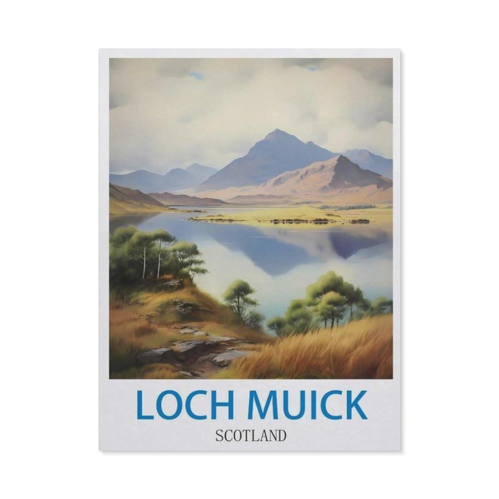 BEAYODKP 5D DIY Diamond Painting，Loch Muick Scotland（30x40cm）