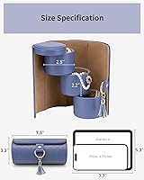 Vista 60 de Vlando Viaggio - Joyero pequeño, caja de almacenamiento para accesorios de viaje A. Gris