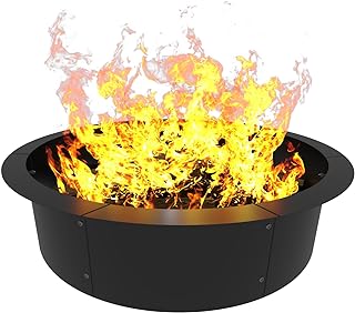 Round Outdoor Fire Pit Ring Insert 31-Inch Inner 35-Inch Outer Diameter,...