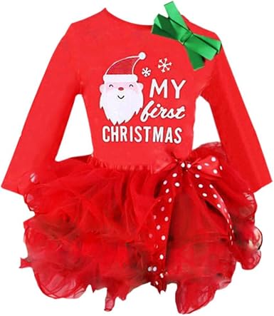 Brightup Abito Natale Bambina, Bambino Bambine Babbo Natale Vacanze Vestito  Natale Leggings : Amazon.it: Abbigliamento