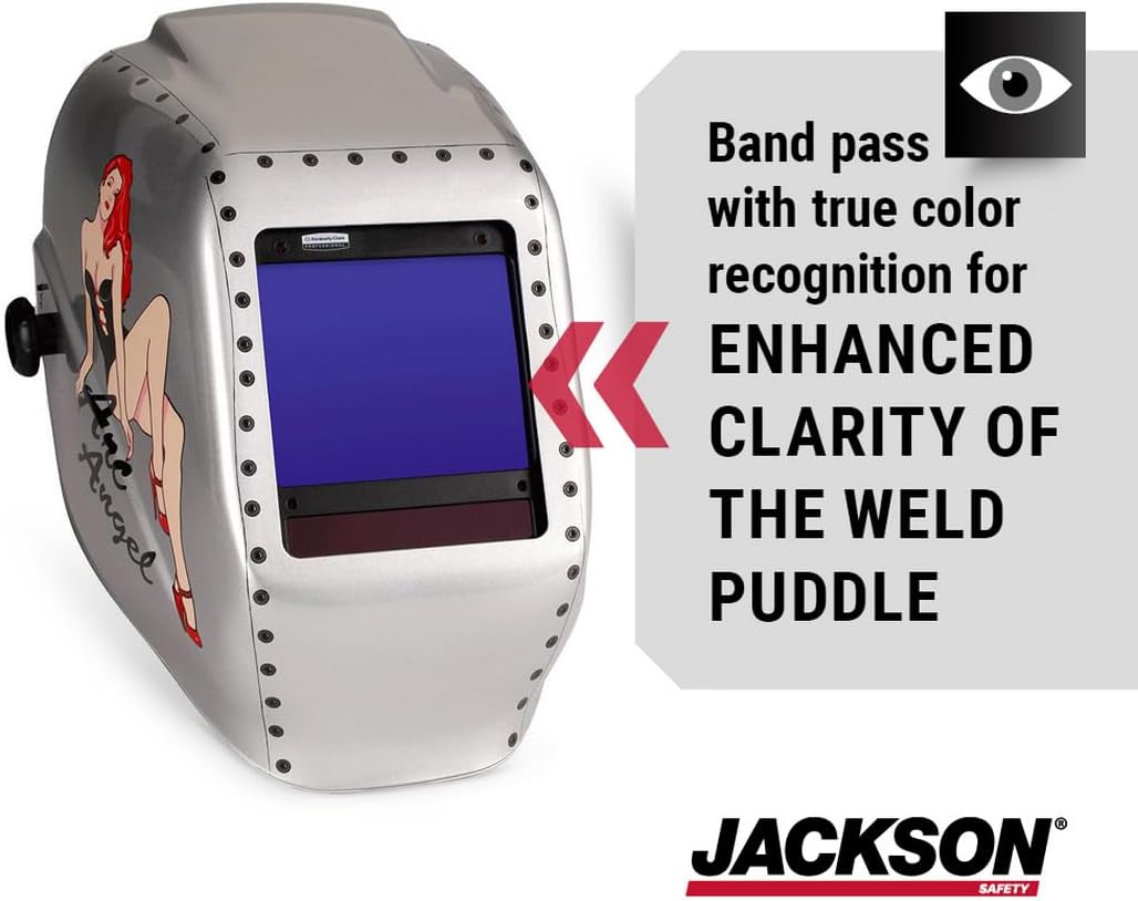 Jackson Safety TrueSight II Digital Variable Auto Darkening Filter, HLX Welding Helmet with Balder Technology, Nylon, Arc Angel, Universal Size, 46163