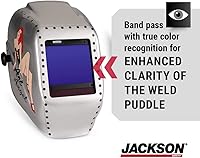 Vista 3 de Jackson Safety HLX Welding Hood with TrueSight II Digital Variable ADF Balder Technology - Lightweight Auto Darkening Welding Helmet - ANSI Z87.1