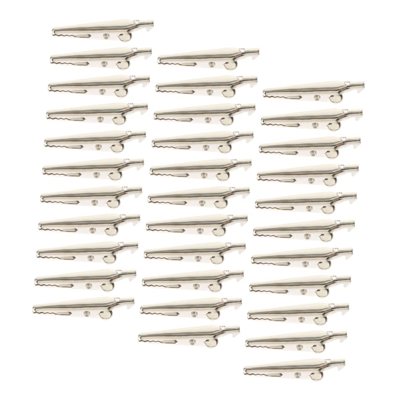 STOBAZA 100pcs Alligator Clip Simple Alligator Test Clip Spring Clamps Electric Testing Tools Test Line Crocodile Clip Alligator Spring Clips Flat Charging Clamp Wire Clip Silver Iron