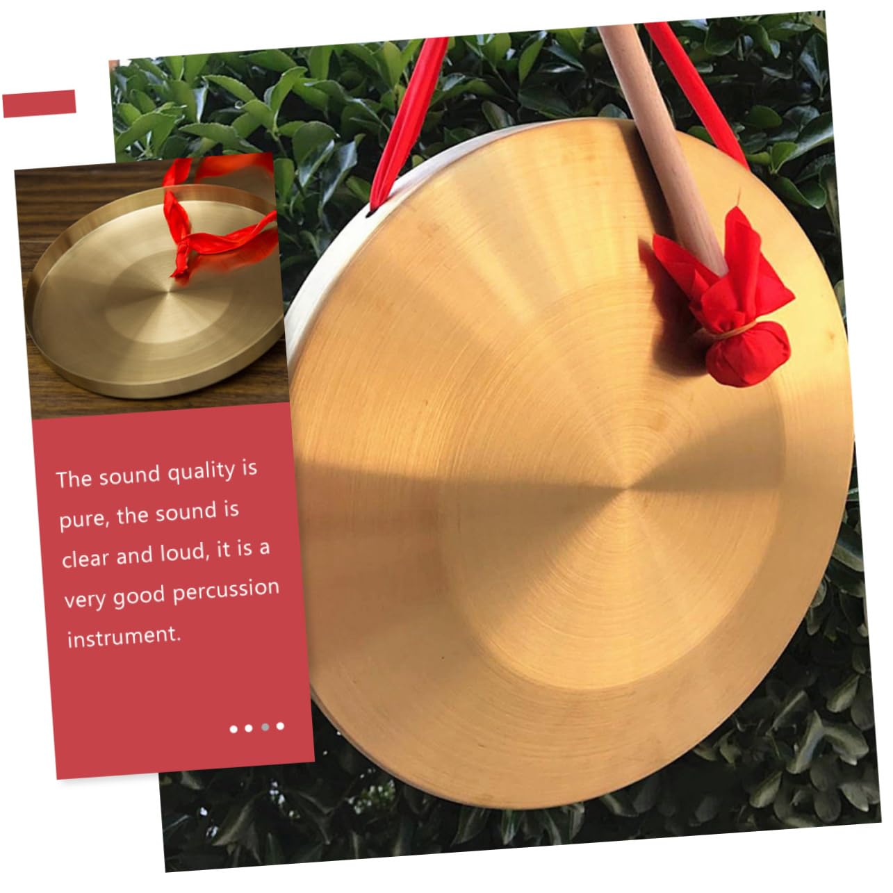 Generic Gong Percussion Instrument Chinese Instrument Music Instrument Musical Instrument Copper Instrument, 15.2x15.2cm