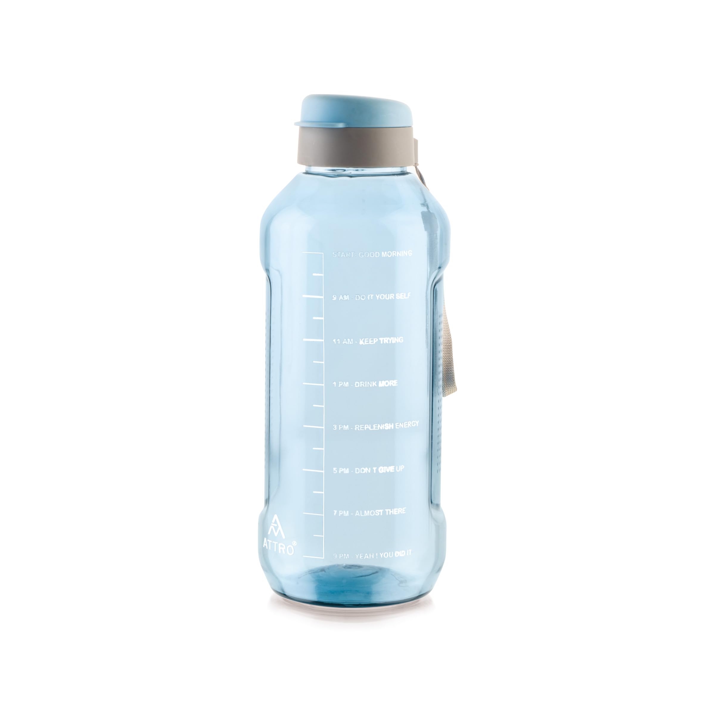 Ultra Pro Motivational 1.5 L BPA-Free Water Bottle with Leak-Proof Flip-Top Cap, Nylon Strap and Stylish Color for Daily Hydration- Blue, Plastic