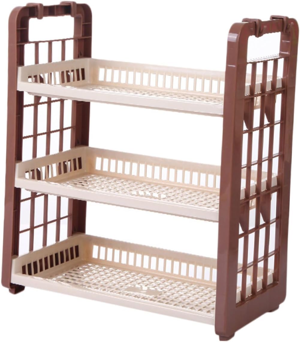 Happyyami Three-Layer Multifunctional Storage Rack for Bathroom and Kitchen Household Organizer for Toiletries and Sundries Easy Assembly Space-Saving Design