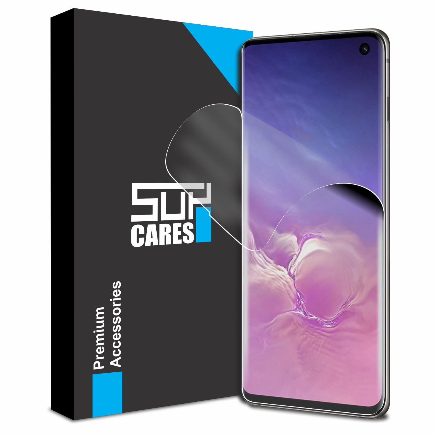 SupCares TPU Anti Glare Matte Unbreakable Membrane Screen Protector for Samsung Galaxy S10 (6.1 inch) with Easy-Self Installation Kit | Transparent (B0CJF2J4N5) Amazon Price History, Amazon Price Tracker