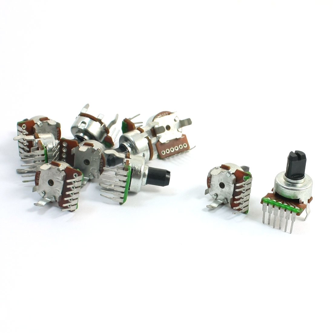 Aexit 10 Pcs 6mm Dia D Shaped Shaft 6-Terminal Snap-in Single Joint B Type Linear Rotary Potentiometers 50K Ohm B503 (c2fb6f659ba191624acd5fa7caaa5323)