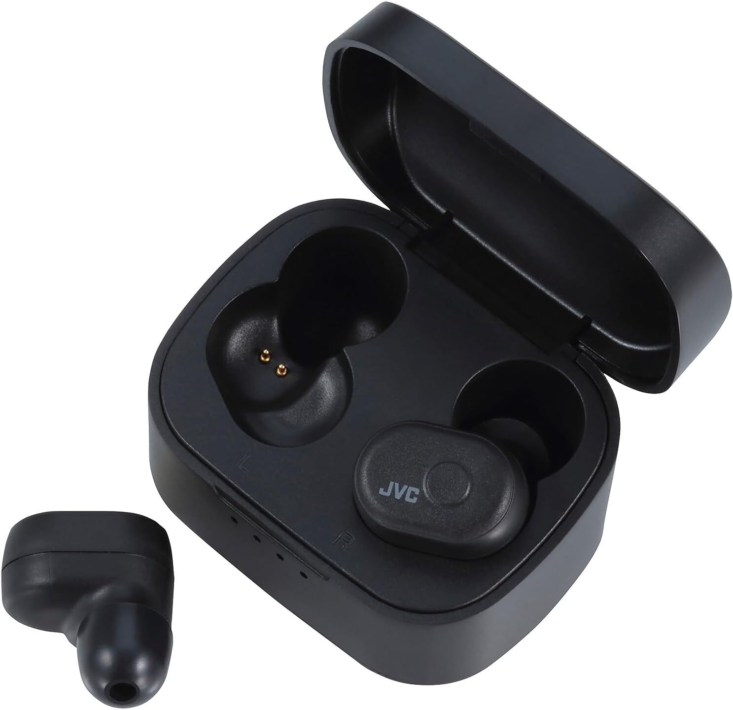 JVC Truly Wireless Earbuds Headphones, Bluetooth 5.0, Water Resistance(Ipx5), Long Battery Life (4+10 Hours), Secure and Comfort Fit with Memory Foam Earpieces - HAA10TB (Black)