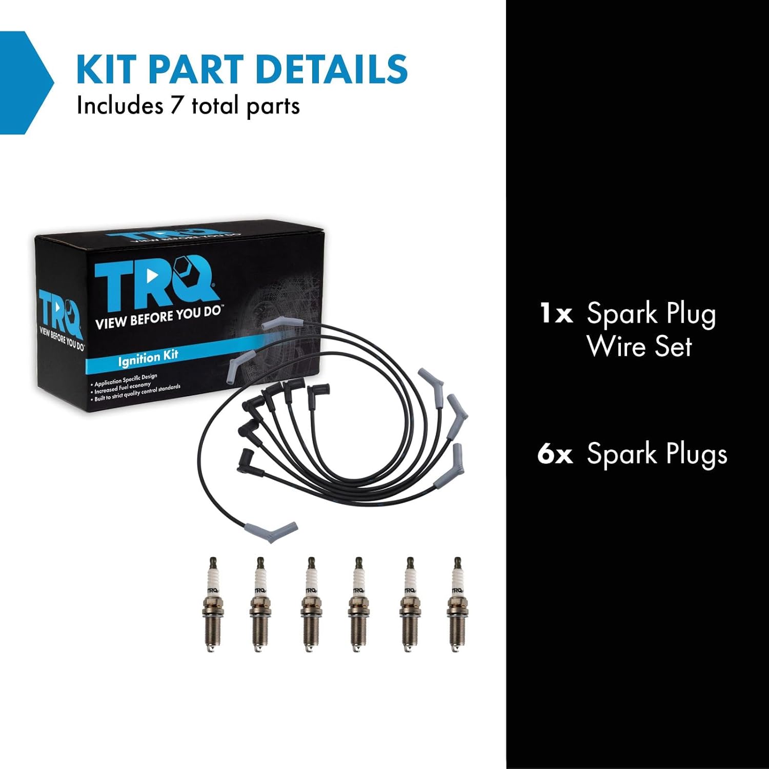 TRQ Spark Plug Kit 7 Piece Compatible with 2002-2003 Ford Ranger 2001-2003 Mazda B3000