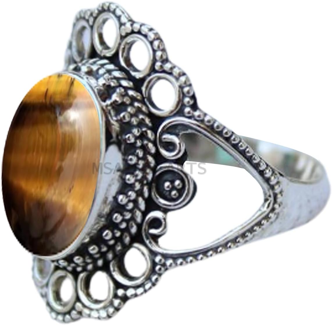 Solid 925 Sterling Silver Ring For Womens, Genuine Black Onyx Ring Gemstone Unique Handcrafted Ring