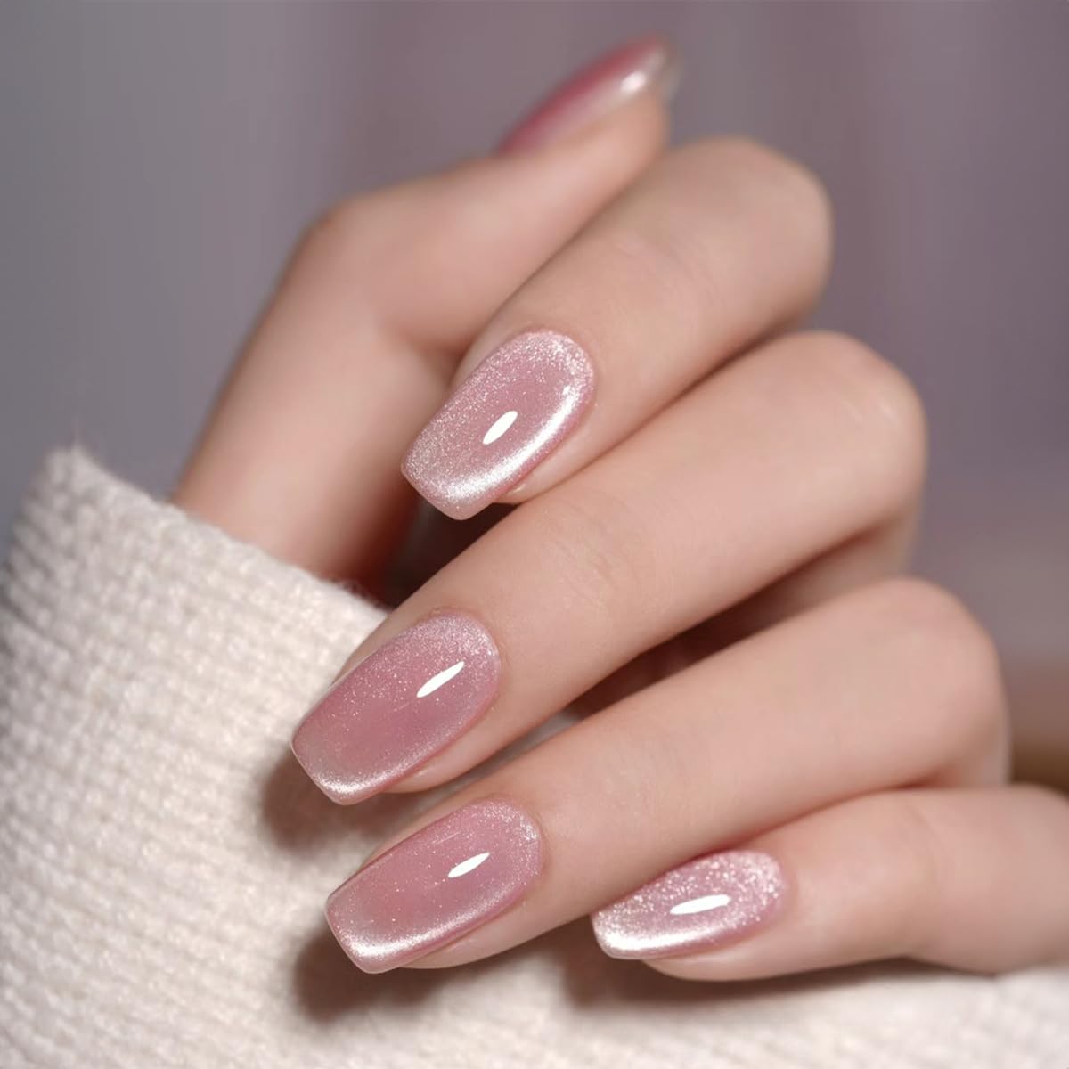 JUSTOTRY 24 Pcs Glossy Milky and Pink Solid Press on Nails Short Designs,False Nails Oval,French Almond Stick on Nails for Women and Teens,Pretty Fake Nail for Girls Nail Art — view 67