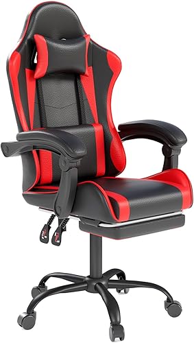 Silla para jugar videojuegos con reposacabezas y soporte lumbar, silla ergonómica de oficina con respaldo alto, silla de escritorio para computadora