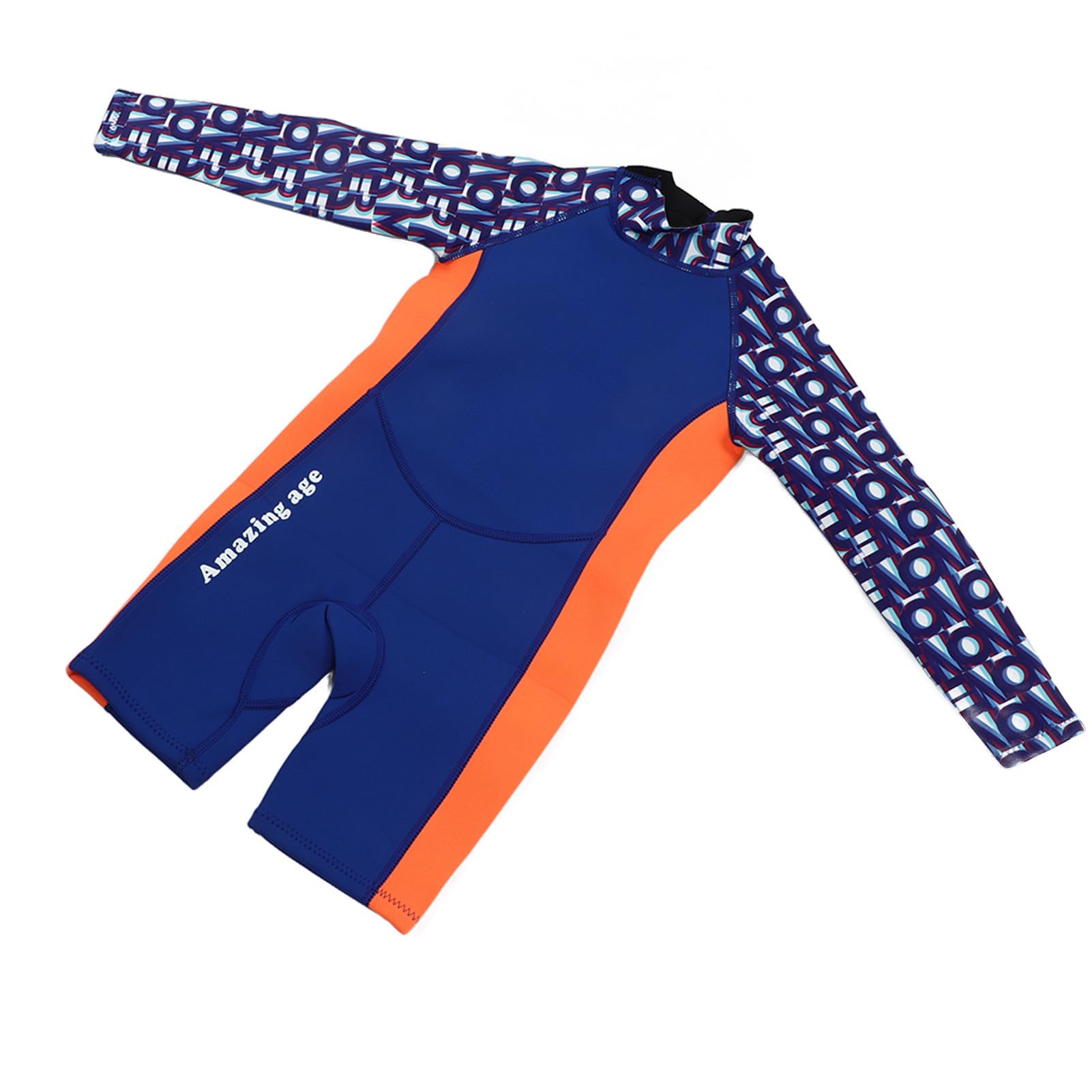 Combinaison de Plongée pour Enfants en Caoutchouc Néoprène 2,5 Mm à Manches Longues, Maillot de Bain Extensible et Chaud pour Garçons et Filles en Bleu Violet, 1 Pièce