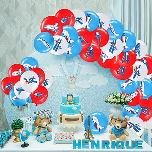 Harrycle EU-HARRYCLE-39875 45 Pieces Airplane Party Balloons Airplane Theme Party Decorations Time Flies Birthday Balloons thumb #4