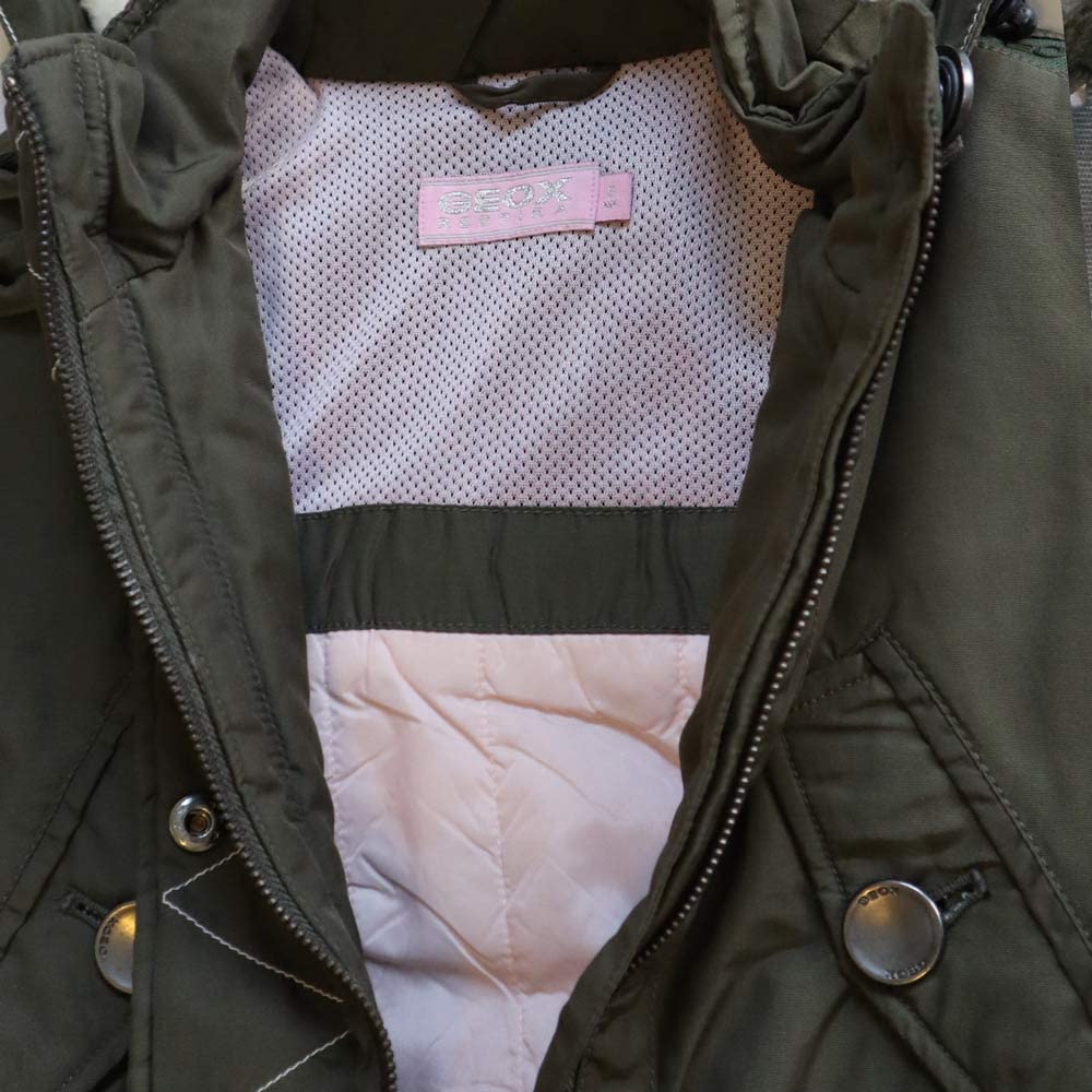 Geox Mädchen Jacke Mantel Atmungsaktiv Parka olivgrün Winterjacke