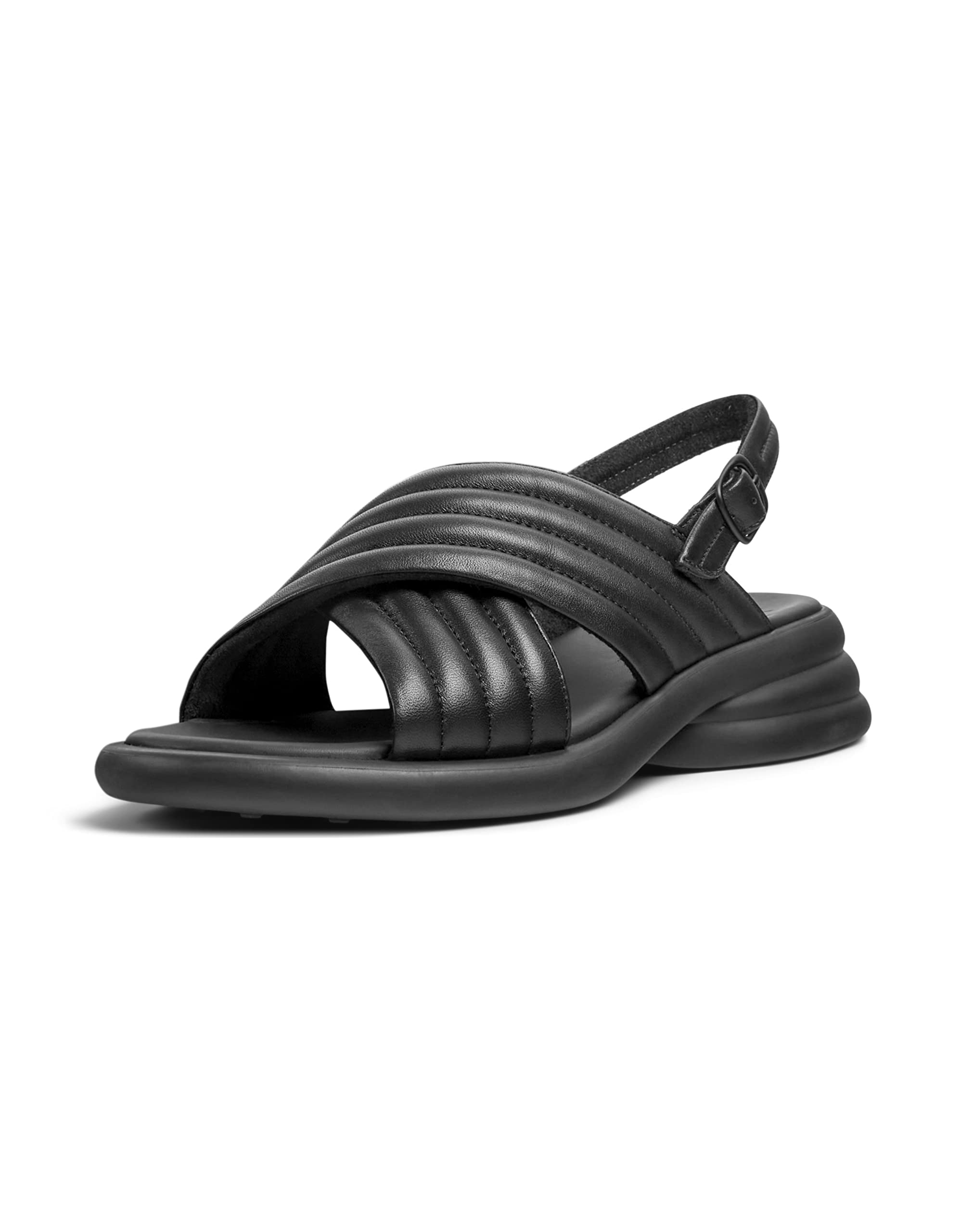 Camper Women's Spiro K201494 X-Strap Sandal, black, 4 UK