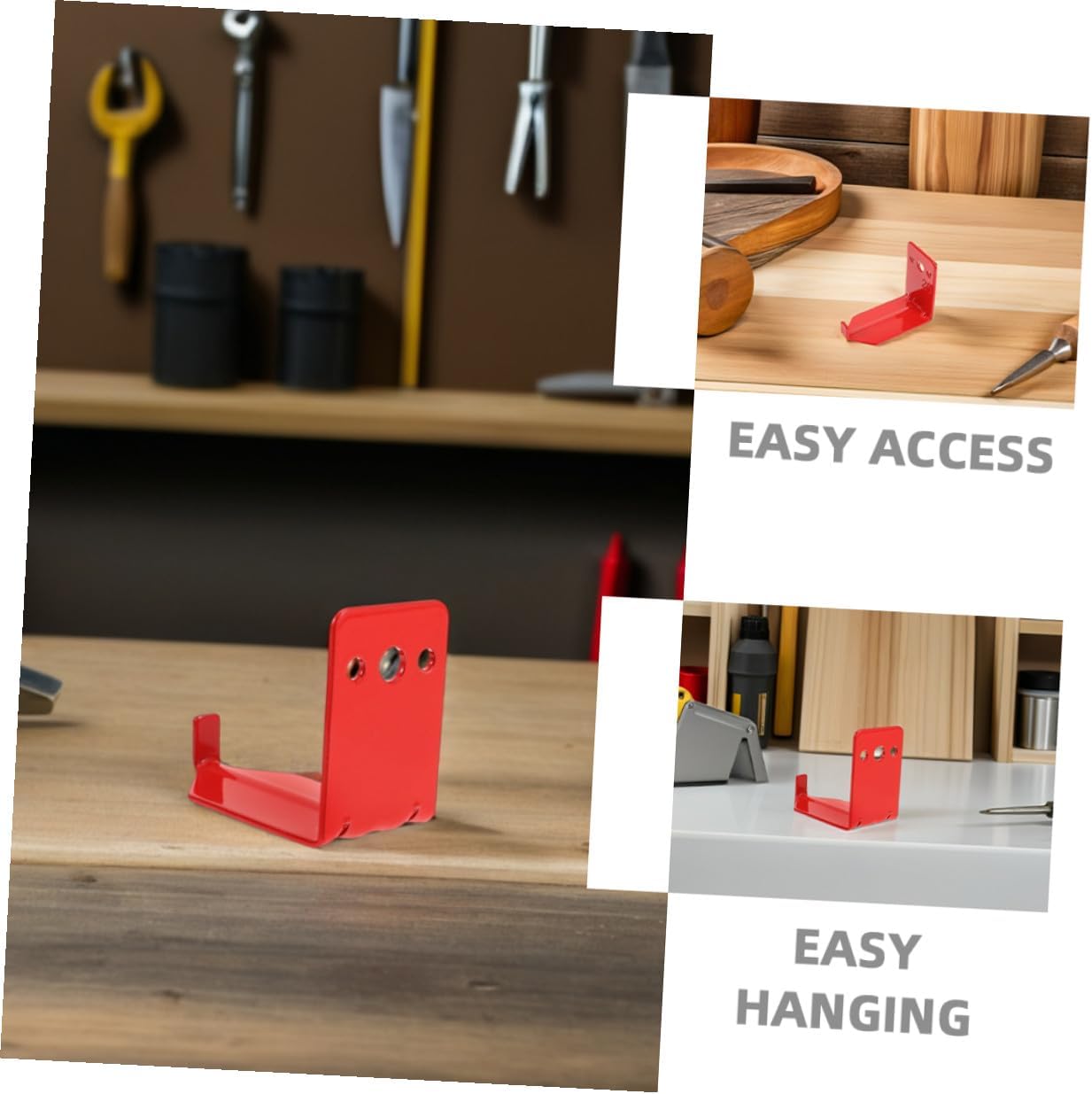 Cabilock 12pcs Metal Fire Extinguisher Wall Hook Brackets for Dry Chemical Extinguishers to 20 Lbs, Red Numbered Wall Mount Holder with Screws for Industrial and Facility Safety