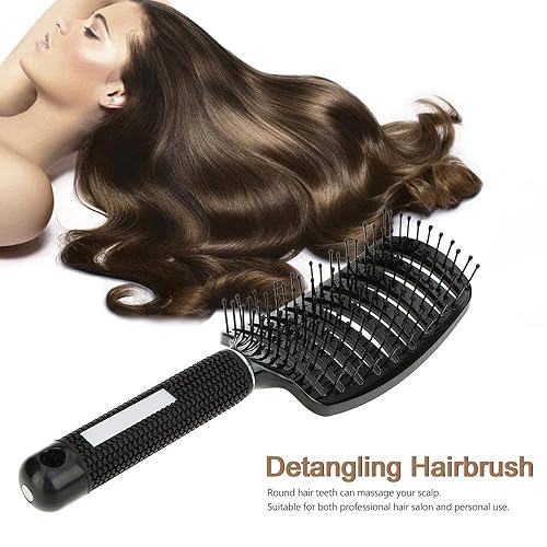 Miniatura 6 de Vent Hair Brush Blow Dryer Brush Women Thick Long Curly Paddle Hair Detangling Massage Brushes Fast Drying Hair Straight Barber Volume Comb Curved