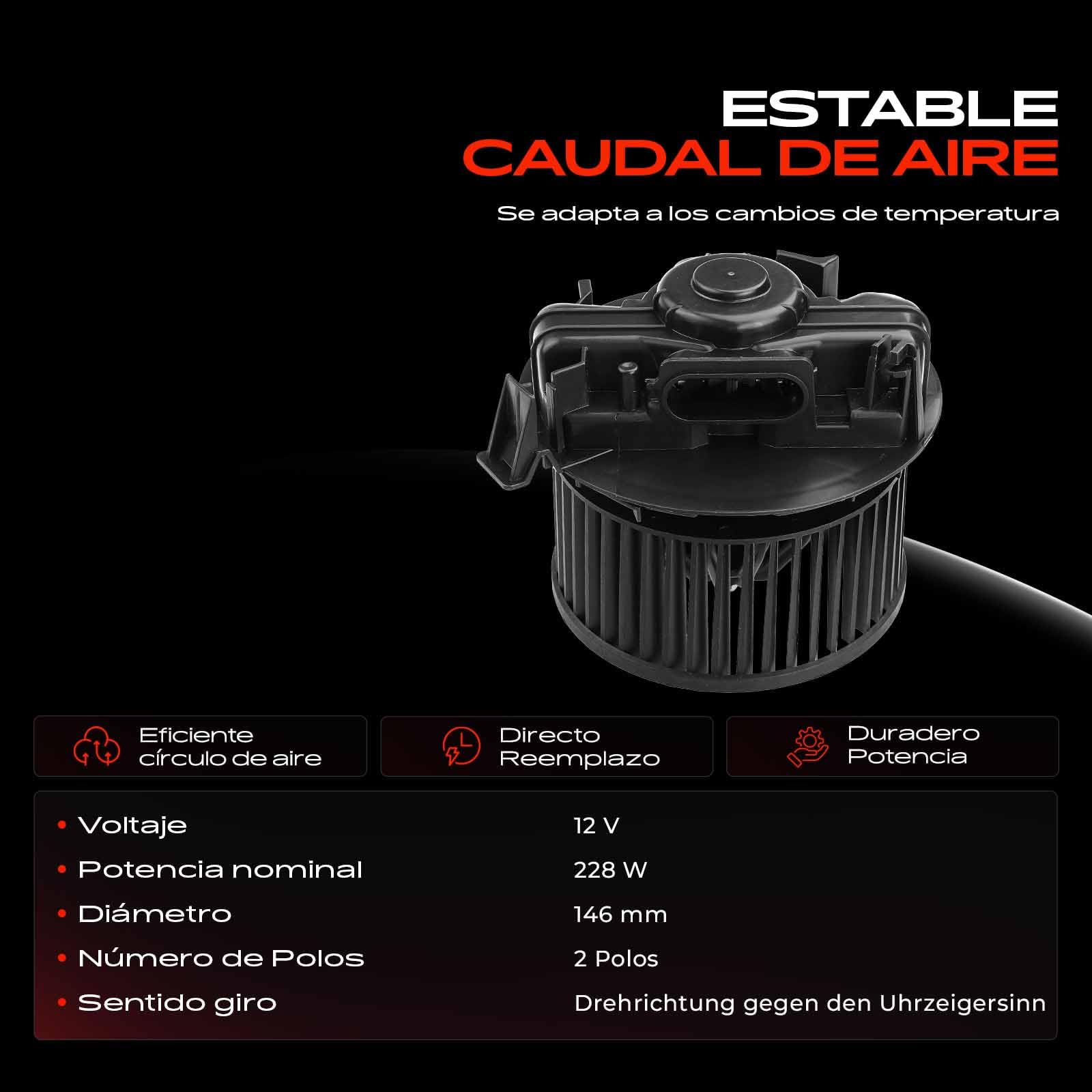 Frankberg Motores de los ventiladores Compatible con Duster 2010-Hoy Logan 2004-Hoy Sandero 2008-2012 Largus 2012-2017 Clio III 2005-2014 Logan I 2004-Hoy