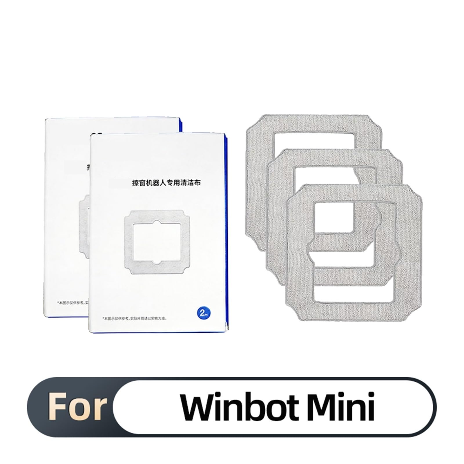 Paño De Fregona for Robot, Compatible Con ECOVACS, Mini Aspiradora De Ventanas Winbot, Accesorios De Repuesto De Almohadilla De Fregona Lavables Y Reutilizables(Original 8Pcs)