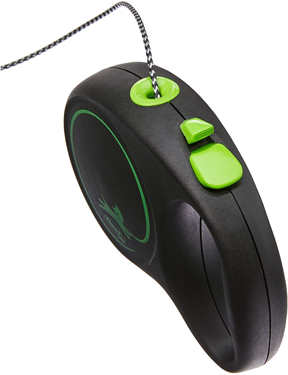 Flexi Black Design Cord Green Small 5m Retractable Dog Leash/Lead for Dogs up to 12kgs/26lbs