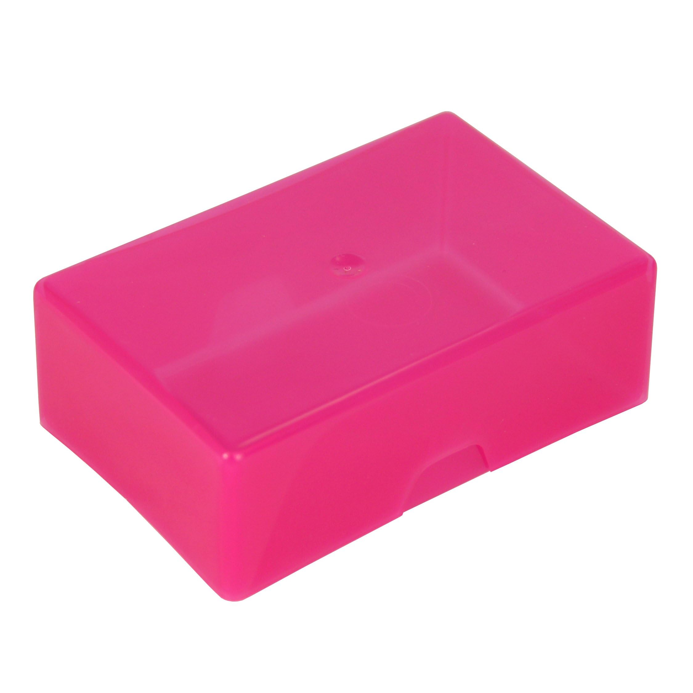 WestonBoxes Plastic Business Card Boxes - Holds 125 Business Cards - 35mm Deep (Pink, Pack of 50)
