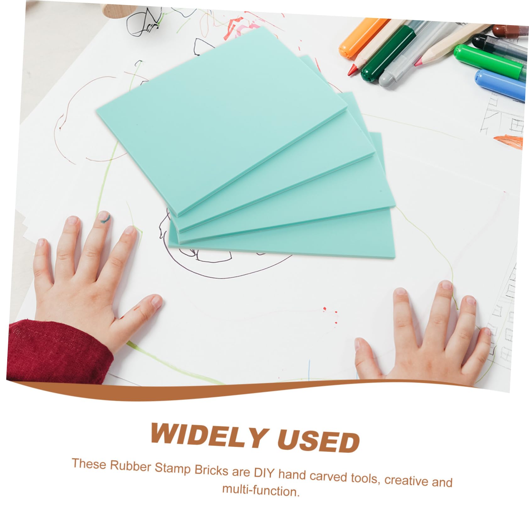 LALAFINA Professional Engraving Stamp Bricks 4pcs Rubber Blocks DIY Carving Materials Craft Tools