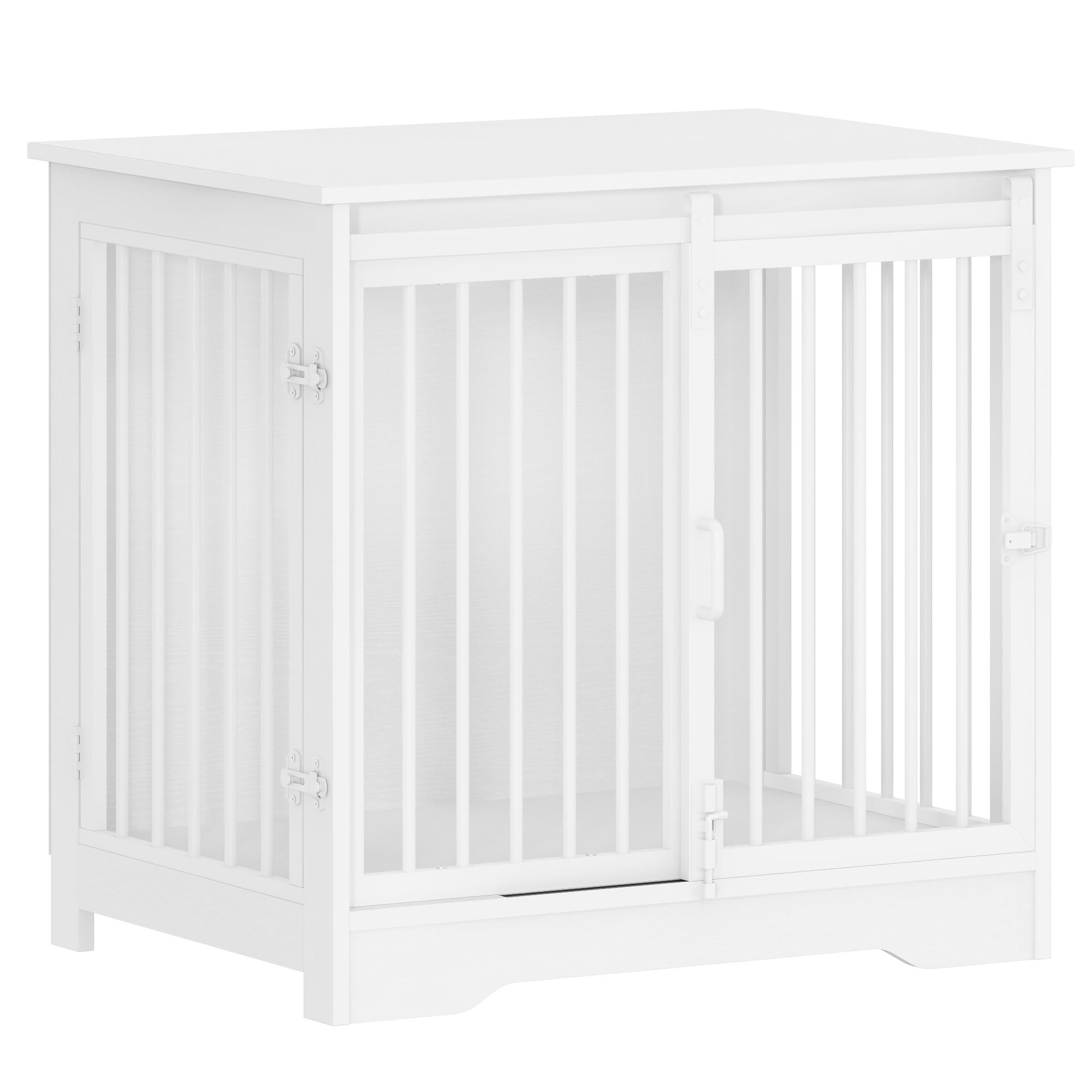 Hzuaneri 69 cm Gabbia per Cani, Tavolo Supplemento, Nicchia Moderna per Cani, Gabbia per Cuccioli, Casetta per Animali, 2 porte, 49 × 69 × 64,5 cm, Bianco DFC84313W