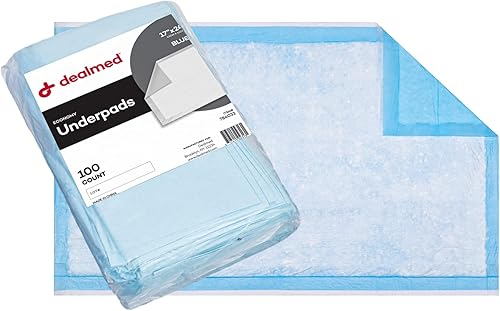 Dealmed (100 unidades) Almohadillas desechables de absorción económica de 2 capas de relleno de tejido, 17 x 24 pulgadas, azul, perfectas como