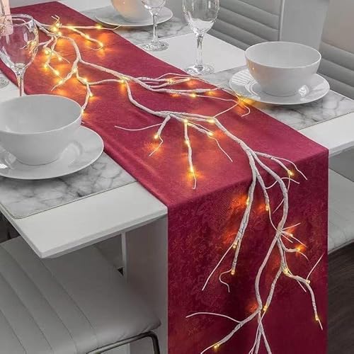 Mulcolor Vine Lights For Room Decor, 6Ft Lighted Twig Garland Vine With Remote, Christmas Decoration Indoor Artificial Plants Tree Vine Lights, 54 Leds For Home Wall Table Bedroom Living Room Decor #TOP4