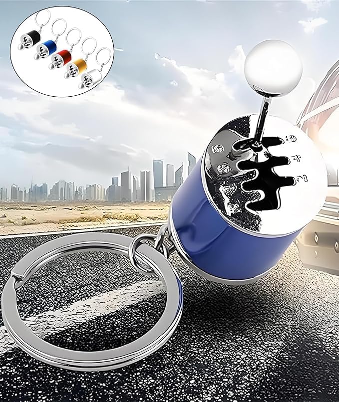 Image of Gear Shift Keychain for Car Lovers, 6 Speed Manual Transmission Gearbox Keyring, Metal Shifter Lever Accessory, Automotive Gift for Men, Boys & Enthusiasts(Pack of 1,Multicolor)
