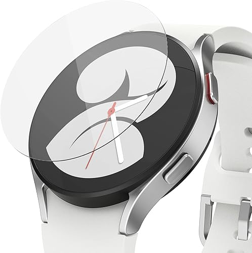 Ringke Vidrio [Paquete de 4] Compatible con Samsung Galaxy Watch 4 Protector de pantalla (1.732 pulgadas), dureza 9H, antiarañazos, cubierta