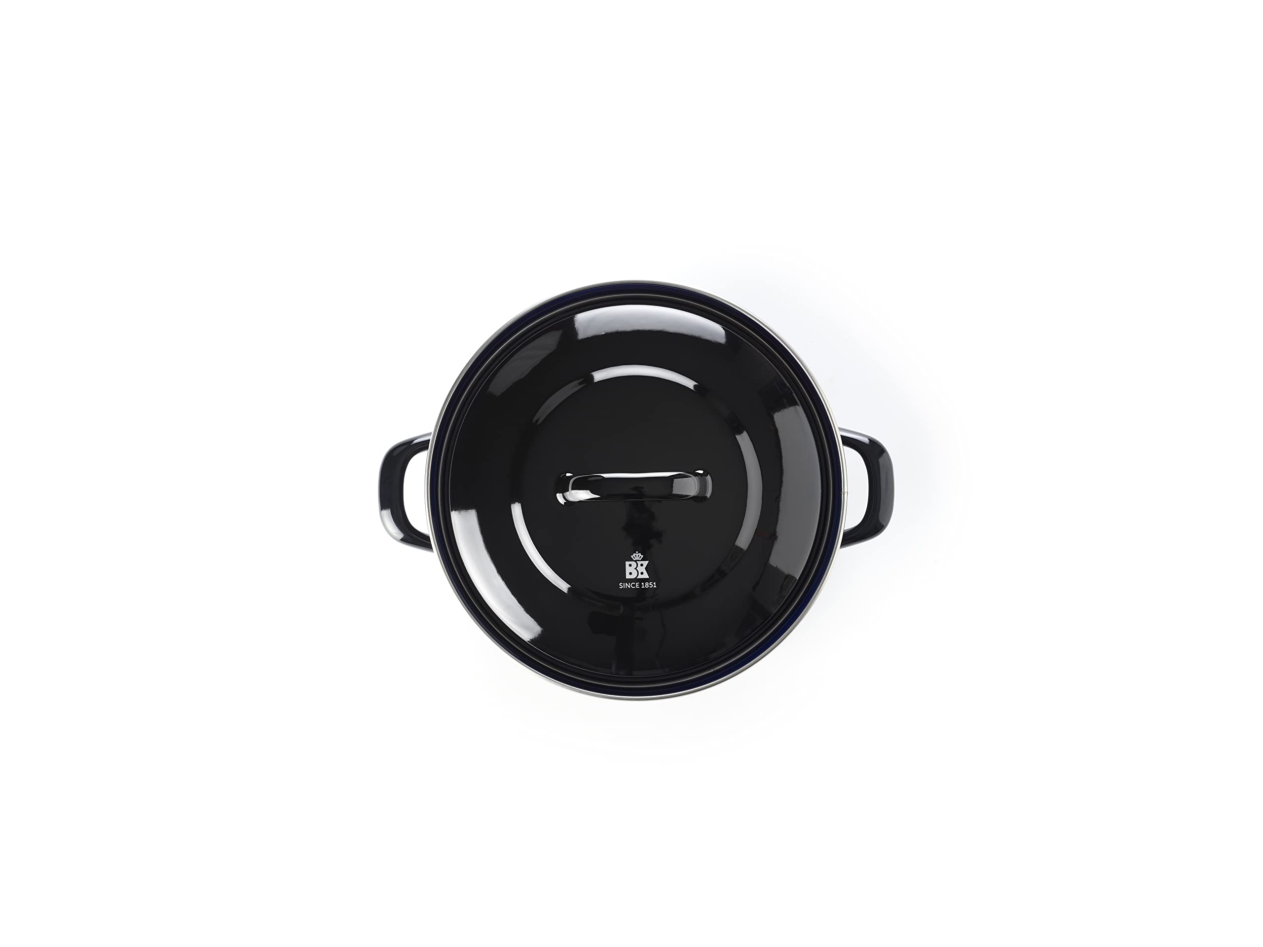 BK Indigo Cacerola Tradicional Holandesa con Esmalte Alemán y Tapa con Revestimiento Cerámico Antiadherente sin PFAS, 24 cm/4,2 Litros, Inducción, Apta para Lavavajillas y Horno, Negra