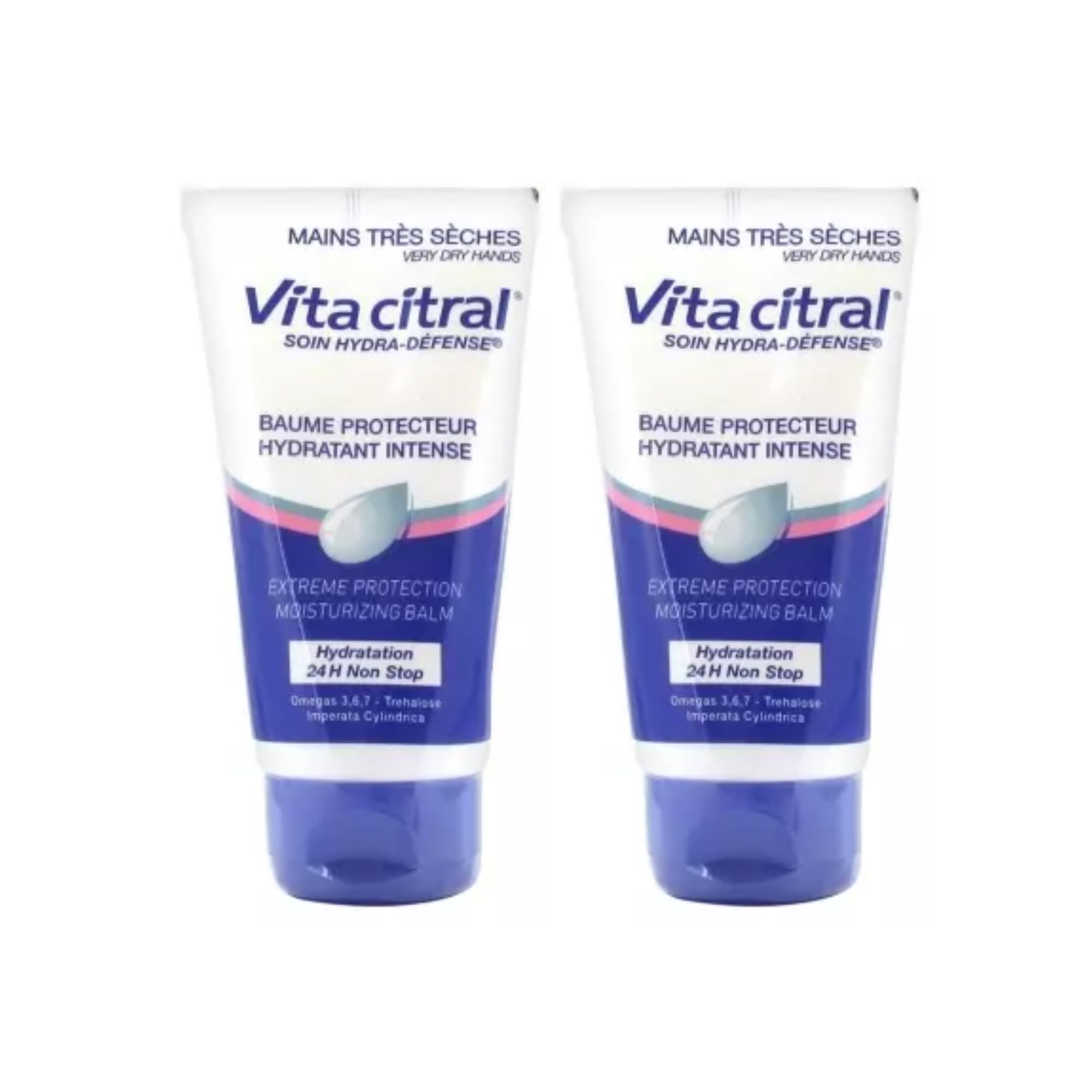 Hydra-Défense | Baume Protecteur | Hydrate & Protège Durablement | Mains très sèches, rugosités, conditions extrêmes | 24H Non-Stop | Huile de Pépins de Raisin | Lot de 2x75mL