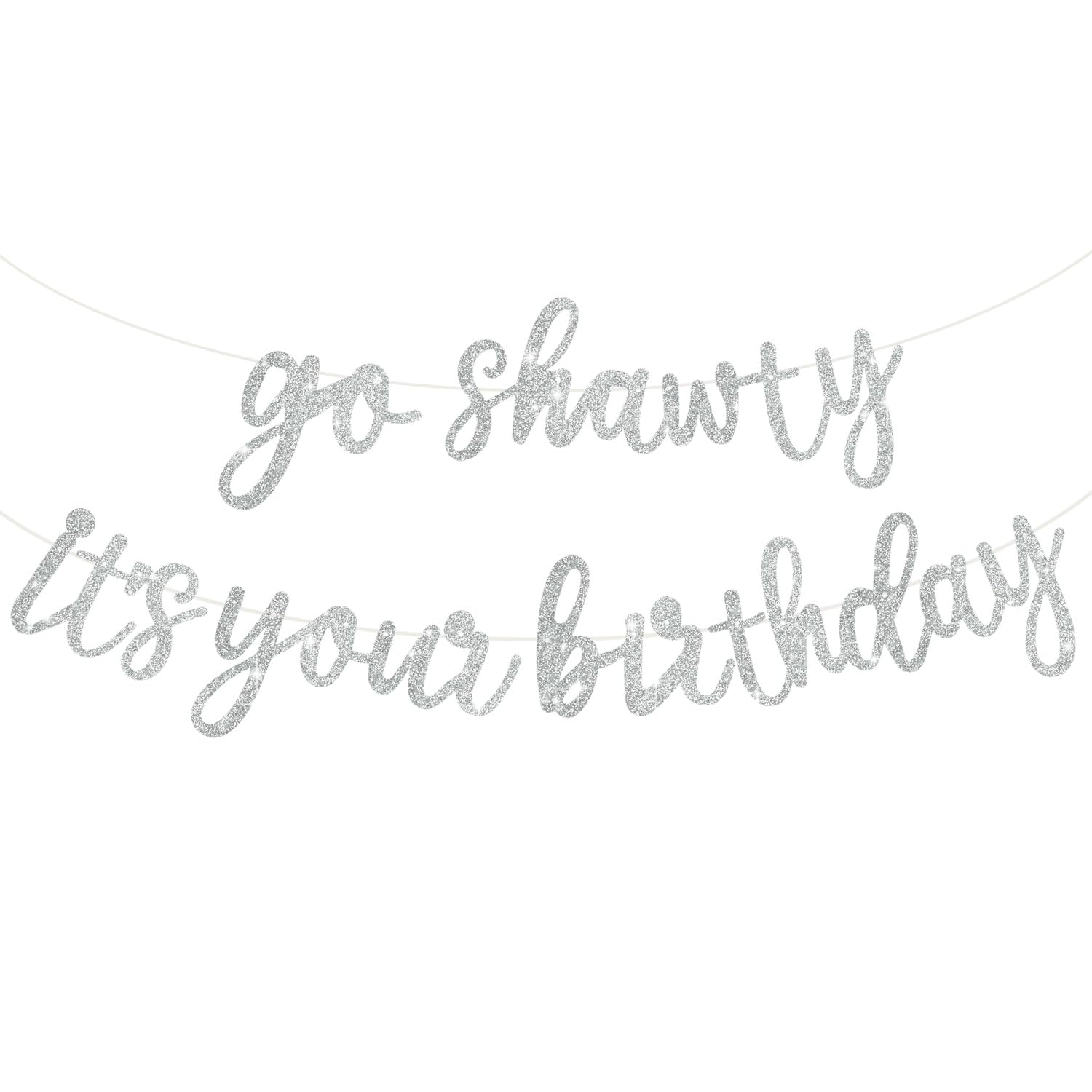 Glitter Birthday Banner - Pre-Strung & Easy Decor -31