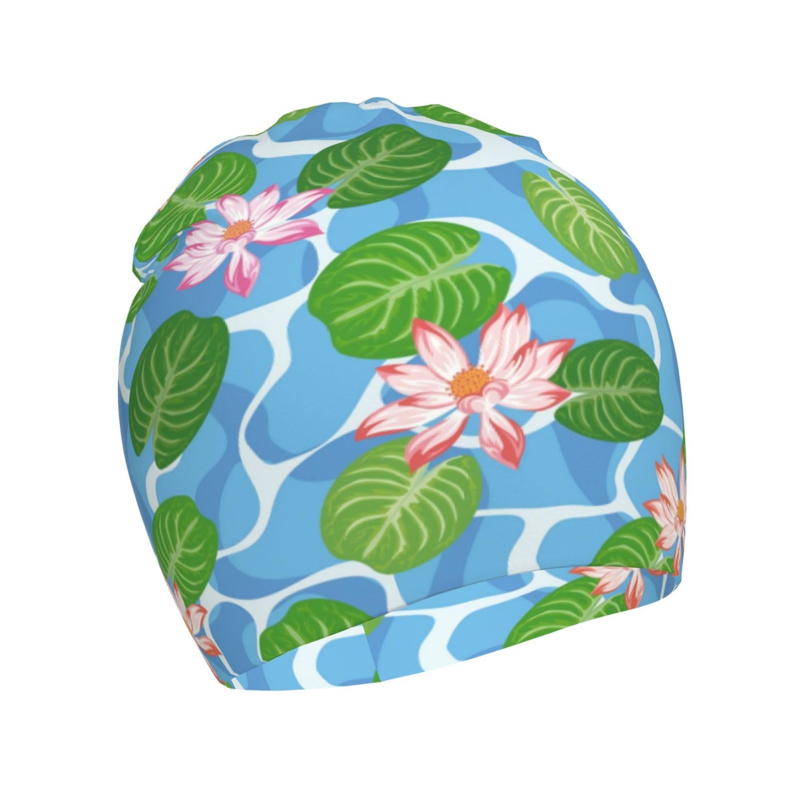 Rqzwdq Lotus Flower Pattern Kids Beanie Hats Warm Knit Beanie Cap Skull Caps Gifts Decor for Boys Girls White