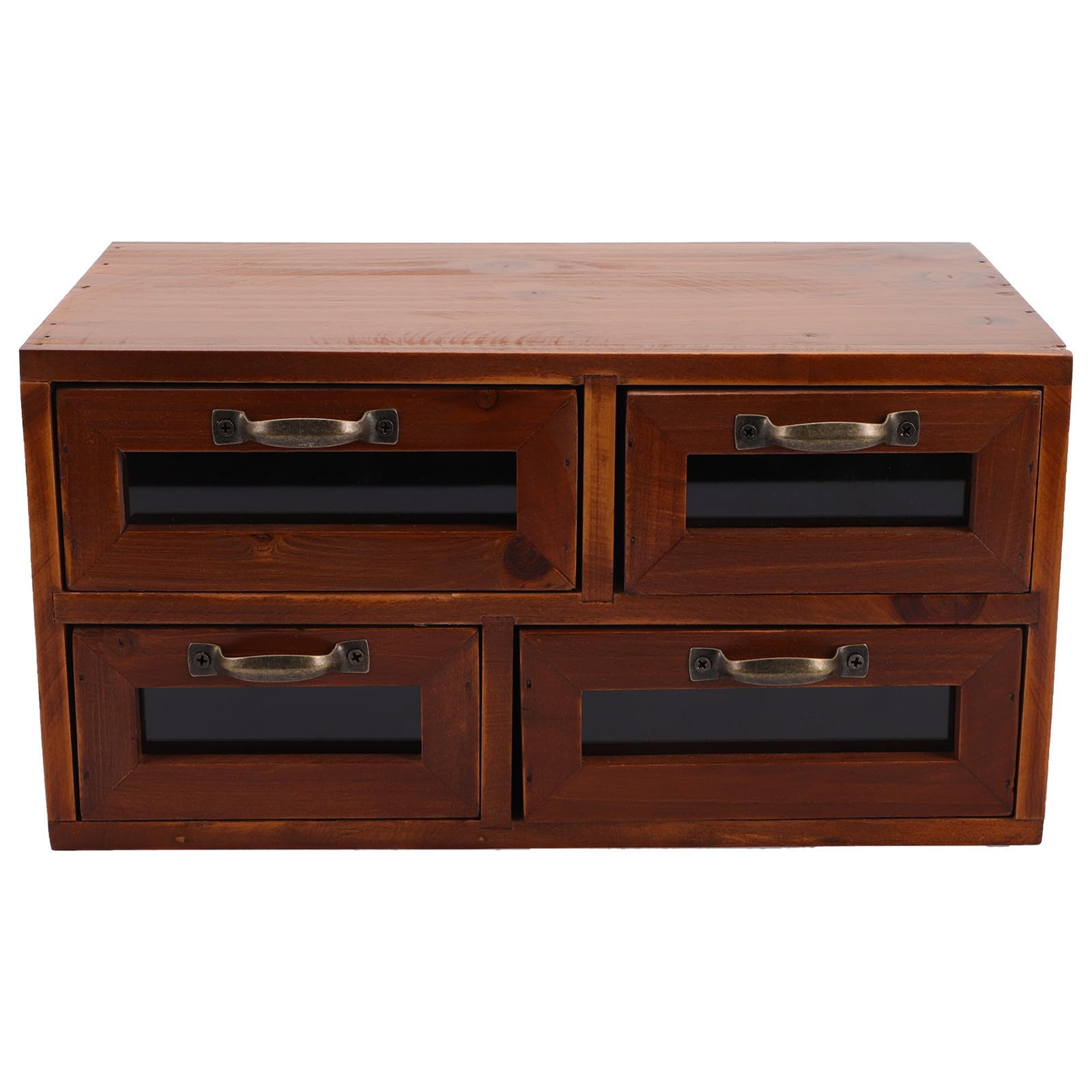 SHINEOFI Caja de Cosméticos Retro Organizador de Cosméticos Caja de Madera Cajón Marrón para Hogar y Oficina