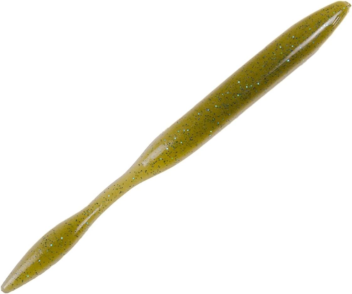 Strike King KVD Dream Shot Fishing Lure, Soft Plastic Worm, Hinged Tail Section, Coffee Scent, Salt Impregnated, Open Pour Technology