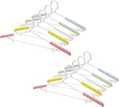 Kokubo Industries NUEVO Slide Plain Hangers, Set of 10 (5 Colors x 2 Sets), Sliding Hangers, Laundry Hangers (Prevents Deformation/Anti-Slip/Made in Japan)